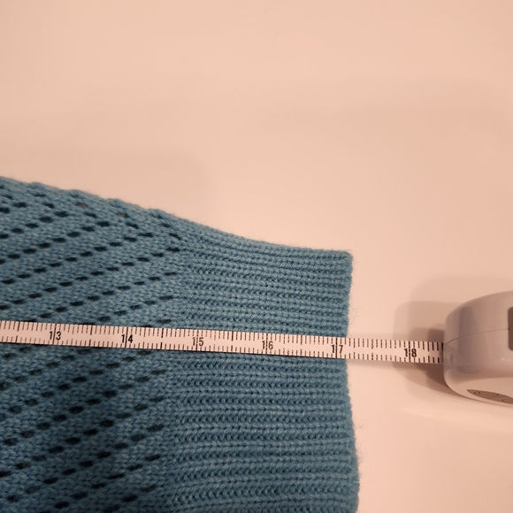 🐦  Robin’s Egg Blue Boat Neck Sweater | Open Knit Sleeves | XL | Lightweight - Picture 6 of 8